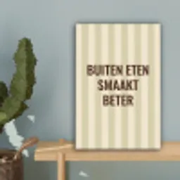Buiten - Quote - Strepen - Zomer canvas 2cm klein -sfeer4