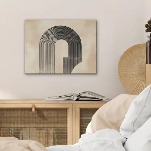 Boog -  Strepen - Minimalistisch - Zwart PET vilt klein -sfeer3