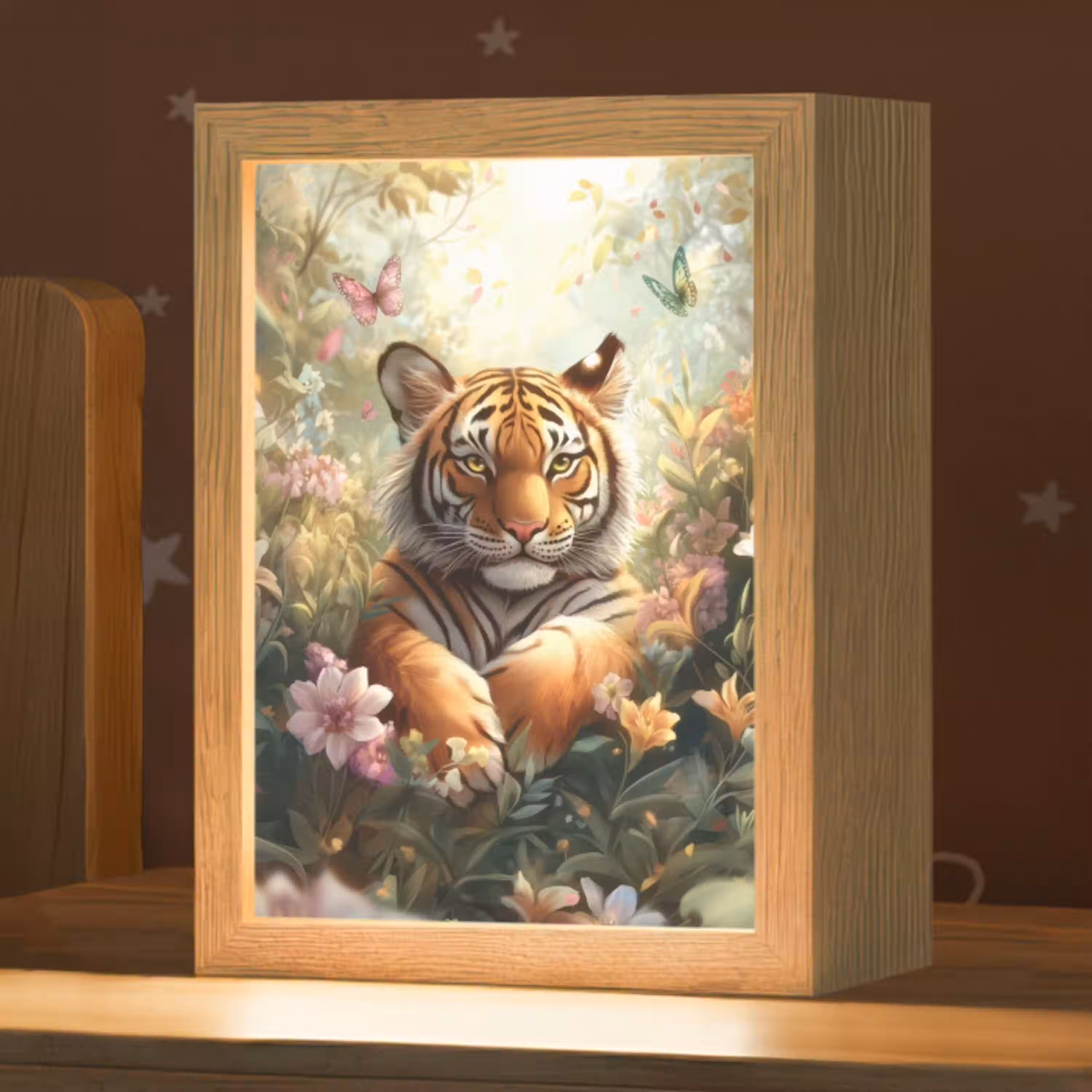 Tijger - Bloemen - Jungle - Dieren Light Box met kabel klein -zzz_3d_website