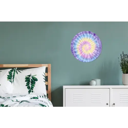 Spiraal - Tie dye - Pasteltinten Wandcirkel aluminium klein -slaapkamer
