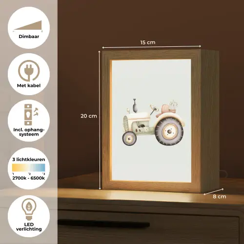 Vintage - Tractor - Pastel Light Box met kabel klein -USP_NL