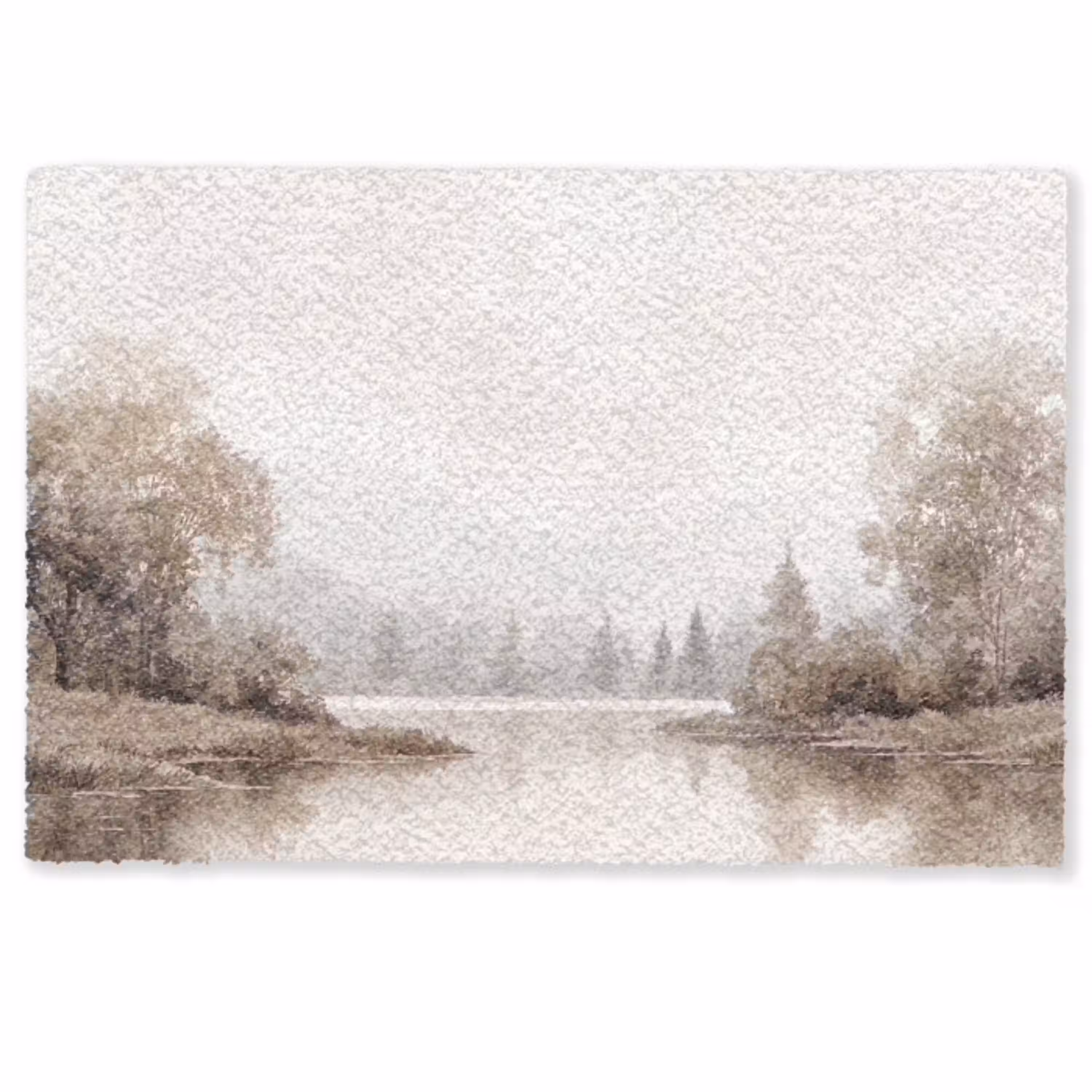 Rivierlandschap - Minimalistisch - Aardetinten Deurmat klein -zkaufland3d