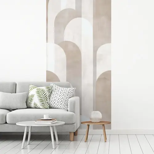 Abstracte bogen - Modern - Beige fotobehang vinyl groot -woonkamer