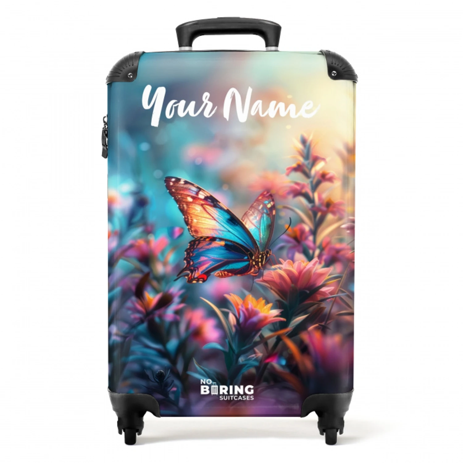 Vlinder flowers NBS - Handbagage koffer - Kinderen Unisex middel -productfoto_recht