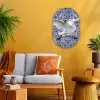 Zwaan - Kunst - Delfts blauw - Schilderij - Oude meesters Wandcirkel Ovaal Forex klein -sfeer4