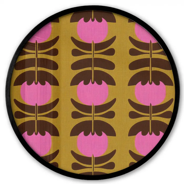 Abstract - Bloemen - Roze Fotolijst rond zonder passe partout klein 856 -3d