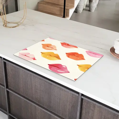 Lippen - Kleurrijk - Glanzend Inductie beschermer vinyl 3mm klein -sfeer8