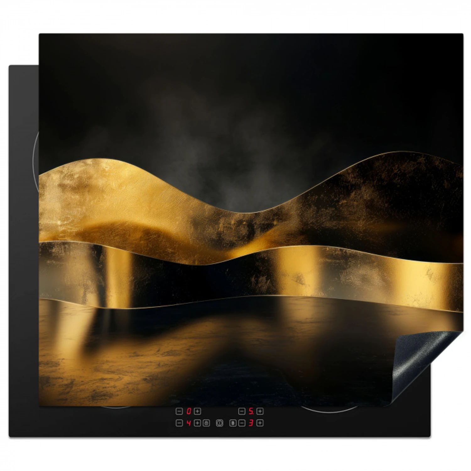 Golven van Goud en Schaduw Inductie beschermer vinyl 3mm middel -3d