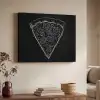 Pizzapunt - Toppings - Krijttekening Textielframe zwart klein -sfeer3