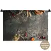 Marmer - Groente - Herfst - Pompoen - Rustiek - Kruiden Wandkleed katoen klein -t3d_DE