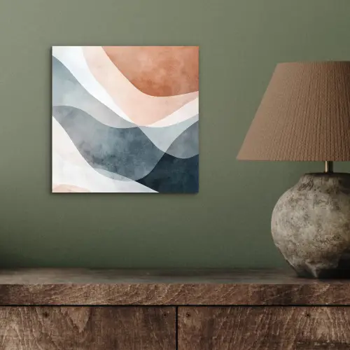 Abstract - Golven - Blauw aluminium wit klein -sfeer2