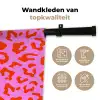 Panter - Rood - Roze Wandkleed katoen klein 269 -sfeer2