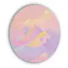Bergtoppen - Wolken - Dromerig Akoestische PET Vilt - Rond klein -3d