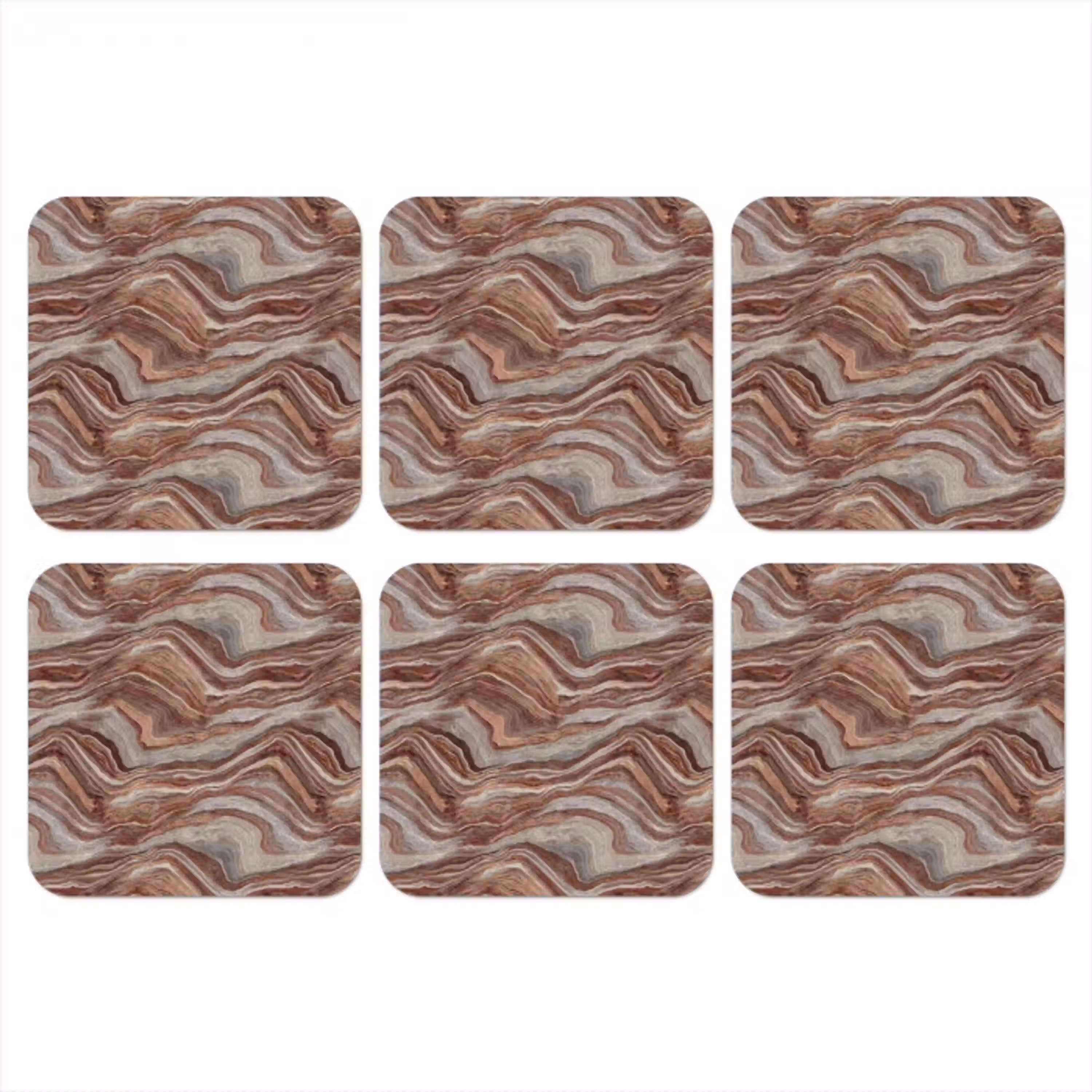 Patroon - Zandsteen - Travertijn onderzetter kurk middel 366 -3d