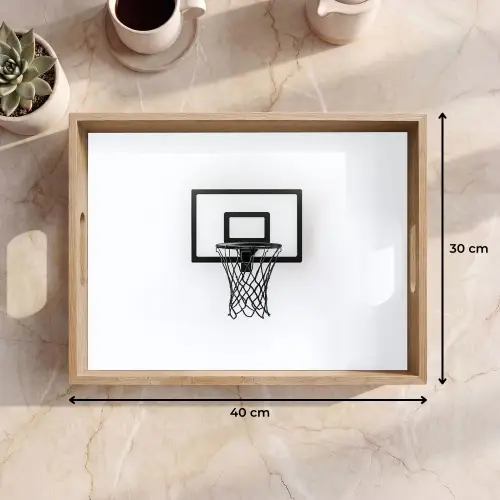Basketbalbord - Minimalistisch - Zwart Dienblad Rechthoek middel -USP_Formaat