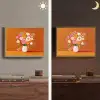Vaas - Bloemen - Oranje Light Box met batterij (Wandlamp) middel -sfeer3
