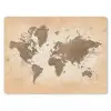 Wereldkaart - Beige - Bruin muismat rubber klein -3d
