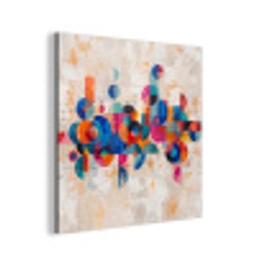 Kunst - Geometrisch - Abstract - Kleurrijk aluminium wit klein -3d