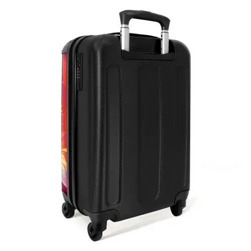 Roze Monstertruck Vliegt over het Asfalt Koffer - NBS - Handbagage middel -achterkant