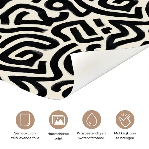 Modern - Abstract - Zwart deurposter klein 289 -closeup_NL