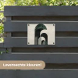 Bogen - Donkergroen - Lijnen tuinposter los doek klein -sfeer3