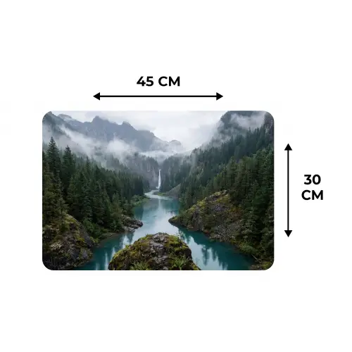 Waterval - Bomen - Bergen Placemat vinyl groot -specs