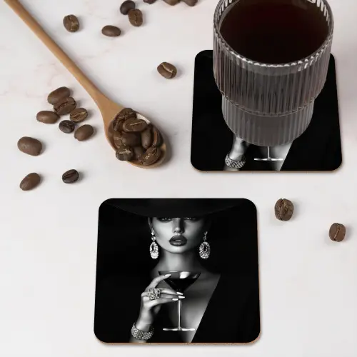Vrouw - Cocktail - Chic onderzetter kurk middel -sfeer2