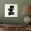 Rechthoeken - Penseelstreken - Abstract - Zwart aluminium wit klein -sfeer2