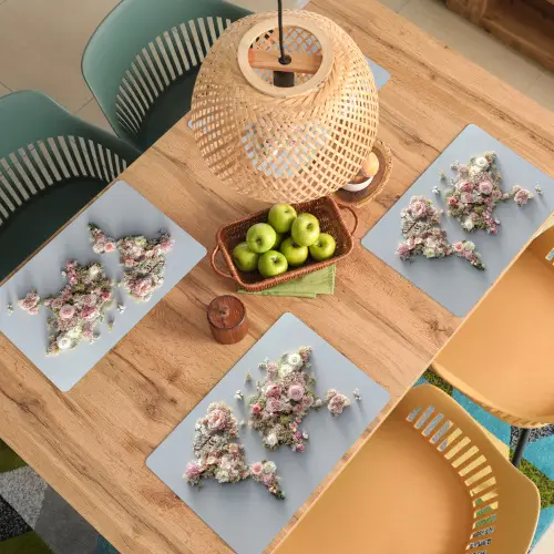 Wereldkaart - Rozen - Roze Placemat vinyl groot -zzsfeer5_Kitchenyeah-website
