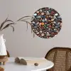 Gepolijst - Kiezel - Warm Wandcirkel behangsticker klein 186 -sfeer3