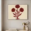 Bloemen - Bladeren - Rood - Minimalistisch Textielframe zwart klein -sfeer2