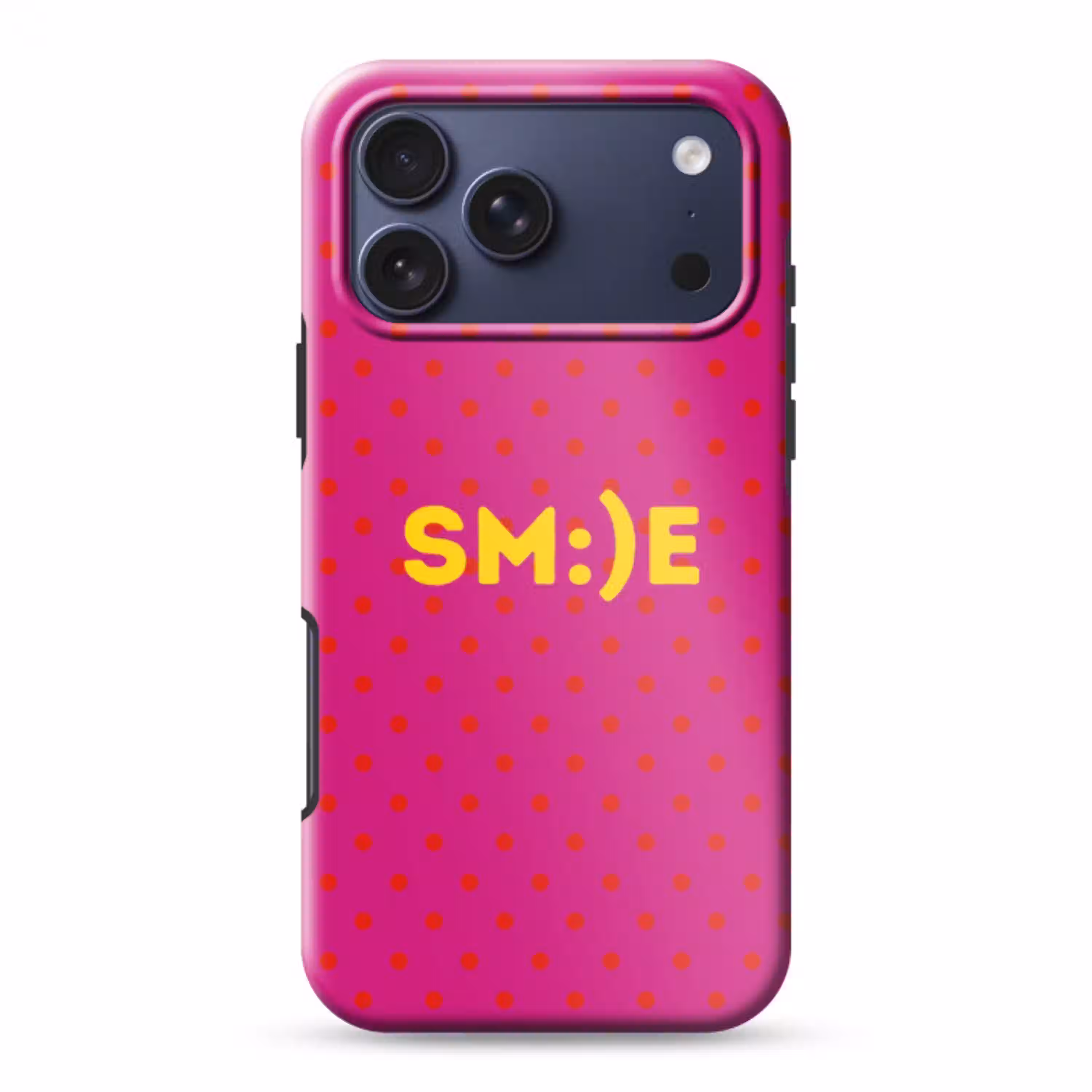 Smile - Stippen - Roze Toughcase MagSafe Apple iPhone 17 Pro Max klein -3d