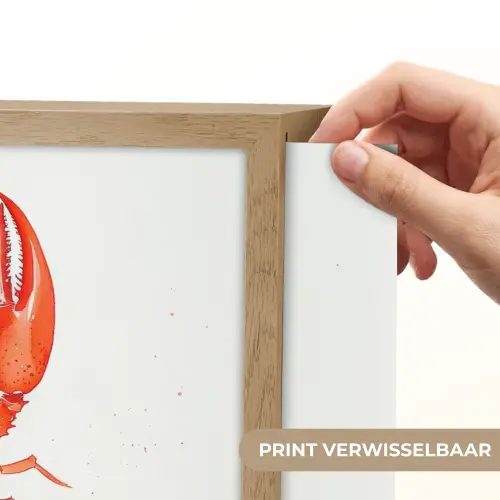 Kreeft - Waterverf - Aquarel - Oranje Light Box met batterij (Wandlamp) middel -USP_websiteprintNL