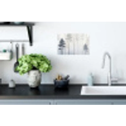 Bos - Bomen - Mist - Natuur - Illustratie - Grijs Muursticker klein -keuken