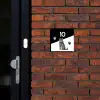 Zwart wit - Huisdier - Grijze kat Naambord Vierkant klein -sfeer1-XS