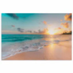 Zonsondergang - Strand - Zee - Zomer - Blauw poster papier klein -3d