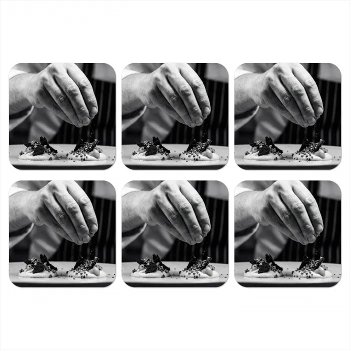 Chef - Garnering - Gerecht onderzetter kurk middel -3d