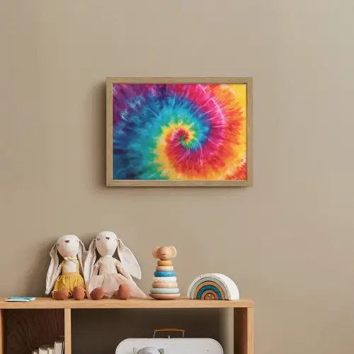 Regenboog - Tie dye - Kleurrijk - Blauw Light Box met batterij (Wandlamp kind) middel -sfeer2_kind