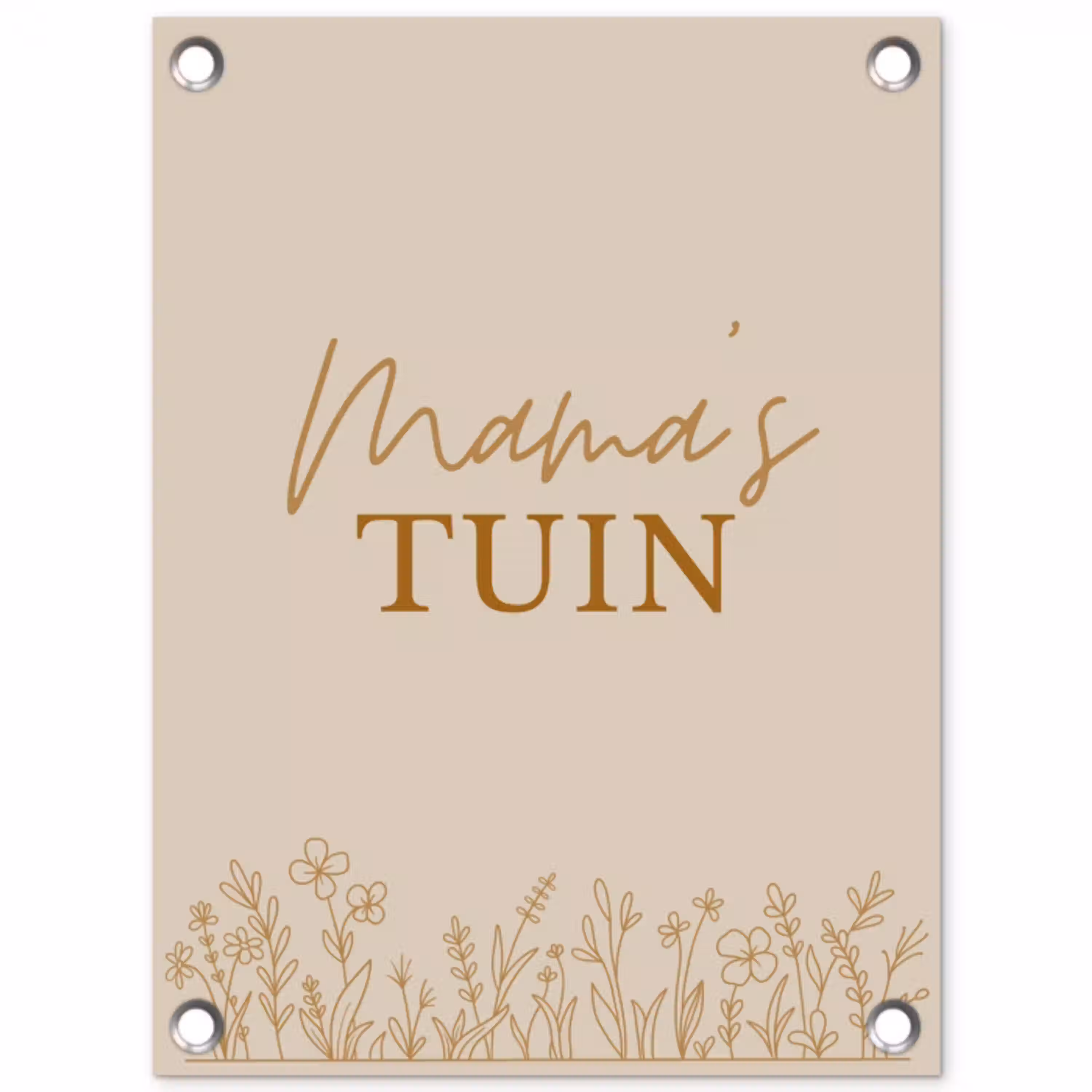 Mama's Tuin met bloemen tuinposter los doek klein -3d