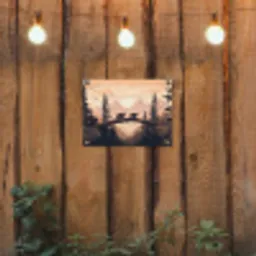 Beren - Bomen - Landschap - Zonsondergang tuinposter los doek klein -sfeer1