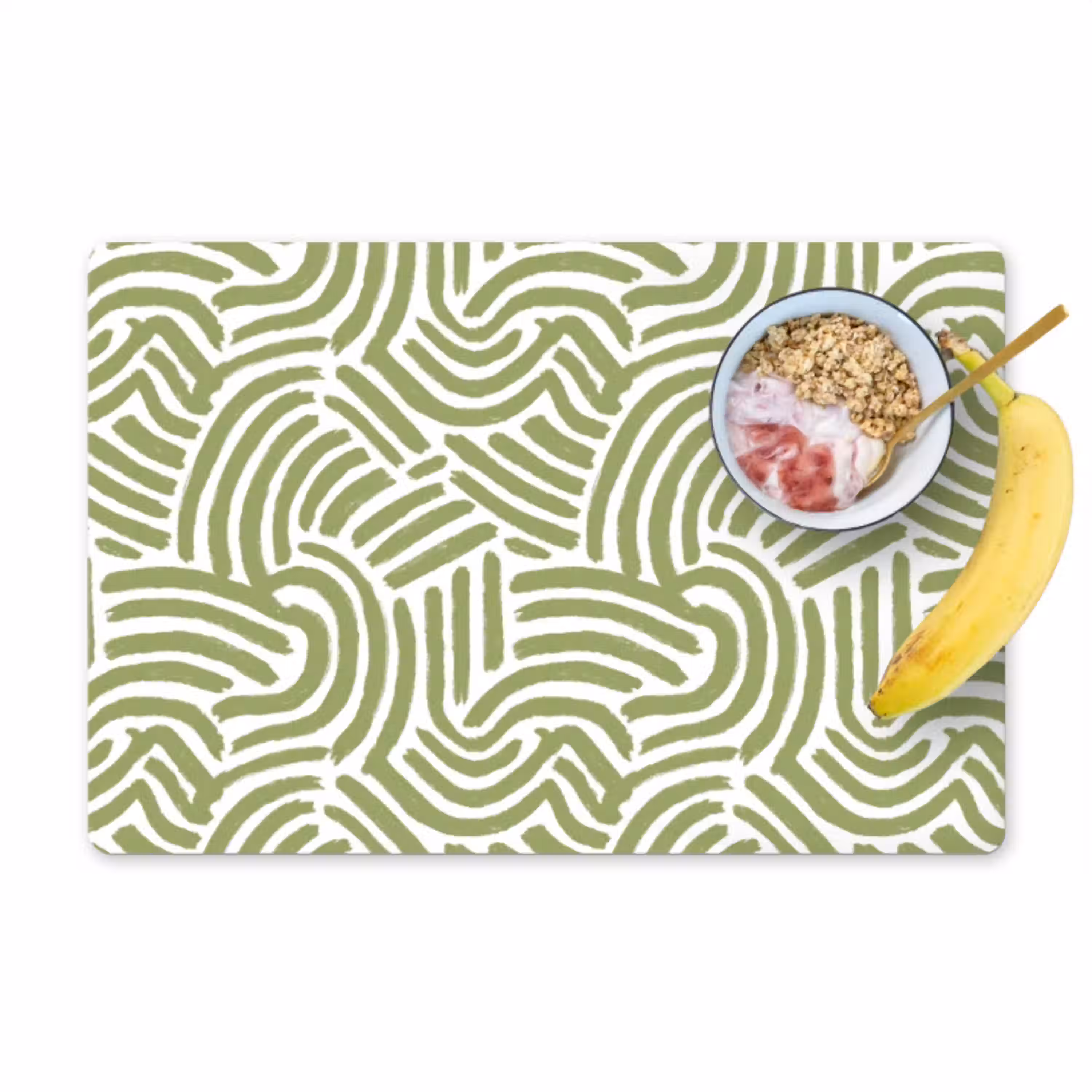 Saliegroen - Abstract - Bogen - Handgetekend - Patroon Placemat vinyl groot 368 -zzzproduct_Kitchenyeah-website