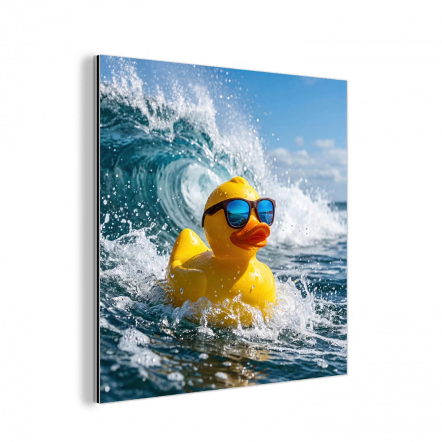 Badeend - Stoer - Golven aluminium wit klein -3d