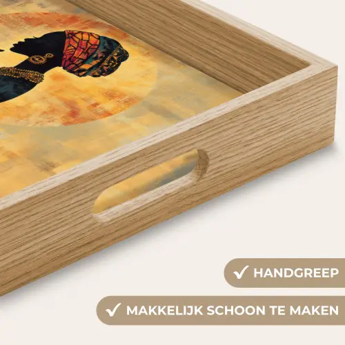 Vrouw - Silhouet - Patronen - Sierlijk Dienblad Rechthoek middel -USP_HandgreepNL