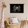 Goud - Krab - Dieren - Zwart Wandkleed katoen klein -wsfeer5_kind