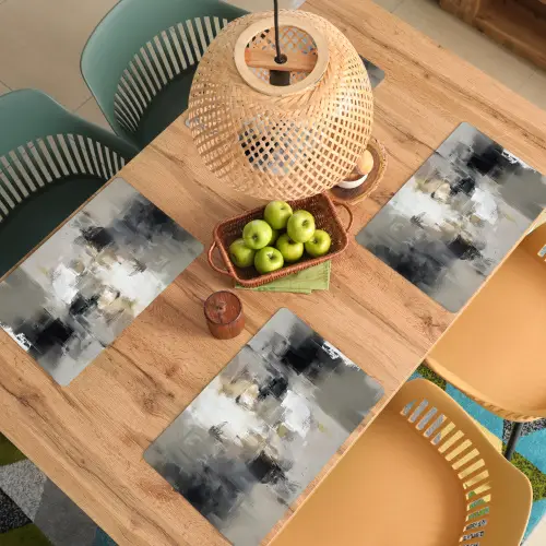 Kleurenpalet - Penseelstreken - Beige - Nevelig Placemat vinyl groot -zzsfeer5_Kitchenyeah-website