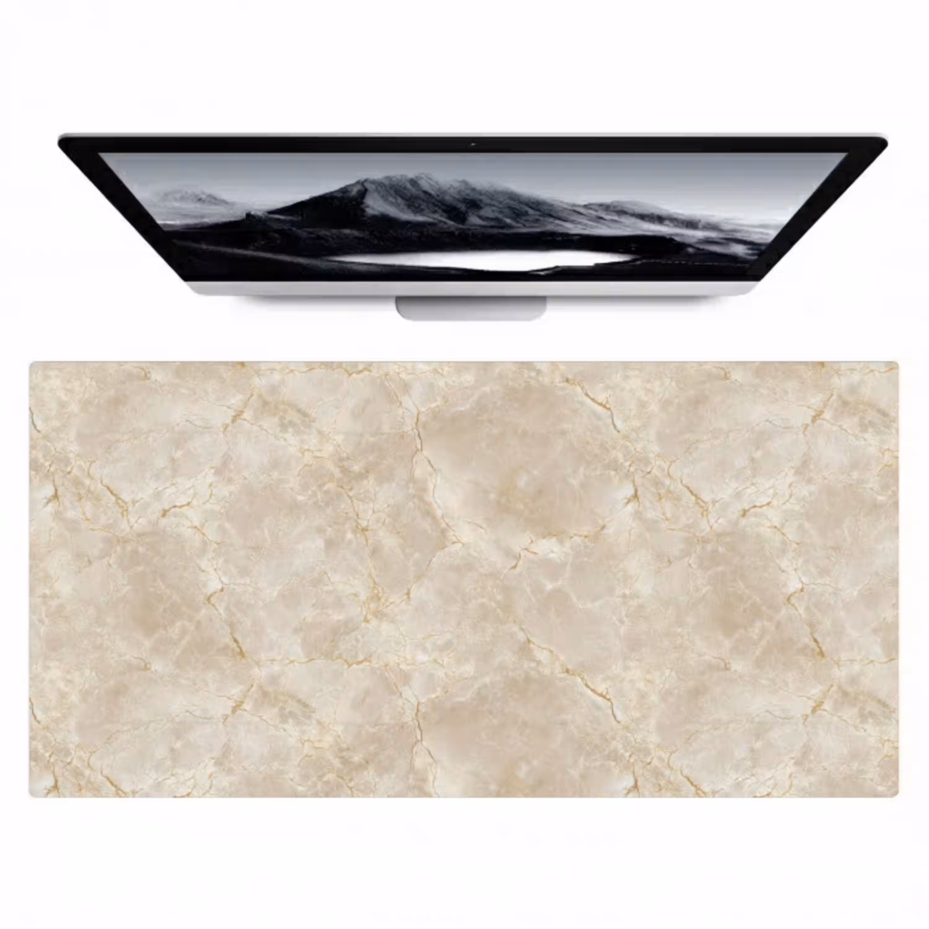 Lichtbeige - Marmer - Aders Muismat XXL klein 681 -zzz3d