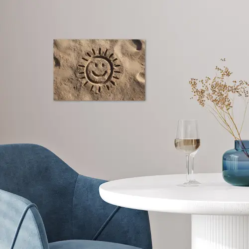 Gezichtje - Zon - Zand - Getekend poster papier klein -sfeer3