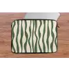 Golvende lijnen - Beige - Groen - Strepen - Abstract laptophoes neopreen klein -tafel