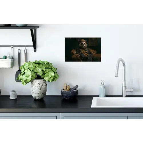 Panda - Hoed - Bril - Pak Muursticker klein -keuken