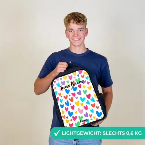 Gekleurde hartjes Rugzak - Zwart middel -sfeer7_NL